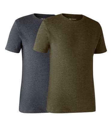 Lot de 2 t-shirts basiques Gris + Vert |Deerhunter