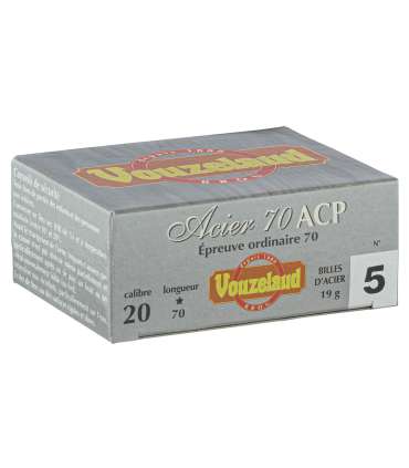 Cartouches "Acier 70 ACP HP" 19Gr BJ - Cal 20/70 | Vouzelaud