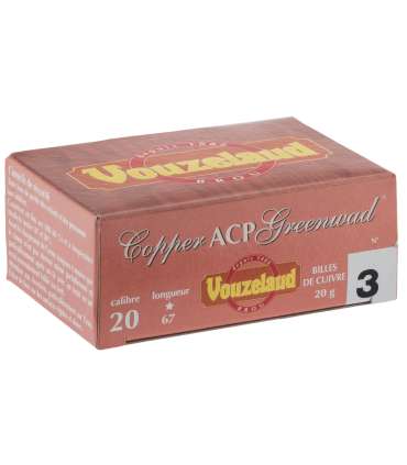 Cartouches "Copper ACP Greenwad" 20Gr BJ - Cal 20/67 | Vouzelaud